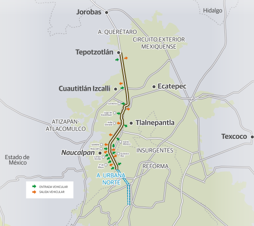 MX_Viaducto Bicentenario_Urbana Norte_salidas y entradas_Mesa de trabajo 1